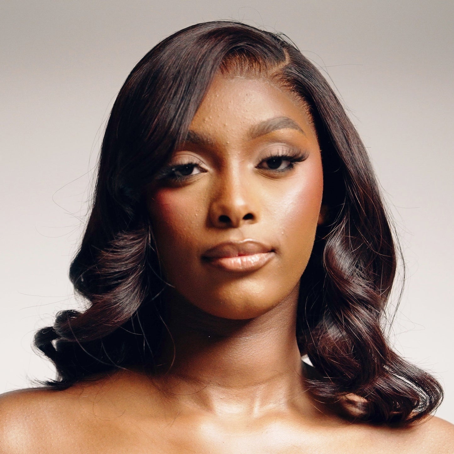 Single Hair Donor straight black Wig