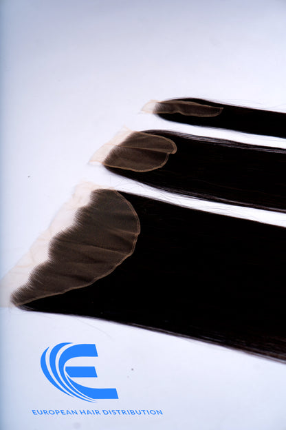 Single Hair Donor HD Lace Frontal Straight Black 
